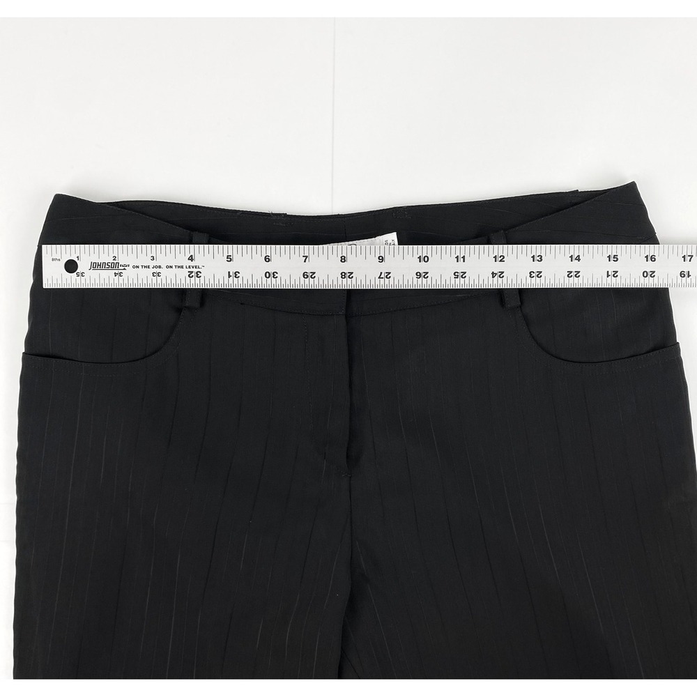 Christian Dior Luxury Pants Women's 8 Black Lambskin Trimmed Striped Lined 40 - Picture 5 of 14